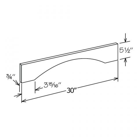 V30SH - Sicilian Slate - Shaker Valance 30”W x 5-1/2"H x 3/4"D