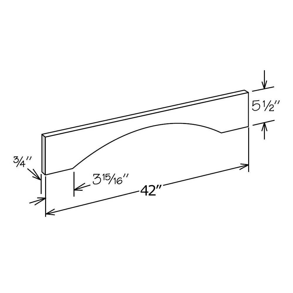 V42SH Espresso Shaker Shaker Valance 42"W x 51/2"H x 3/4"D