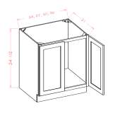 VS24FH - Moonlit Mist - Full Height Door Sink Base Cabinet - 24"W x 34-1/2"H x 21"D X -2FHD