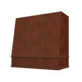 Image: WIL-2V3036 - Heirloom Cocoa - Concord Angled Strapped Wood Range Hood with Flat Apron Moulding 30"W 