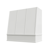 Image: WIL-2V3036 - Timeless White - Concord Angled Strapped Wood Range Hood with Flat Apron Moulding 30"W 