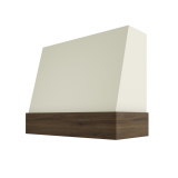 Image: WIL-3V3036 - Soft Linen - Concord Angled Wood Range Hood with Walnut Stained Apron - 30"W x 36"H