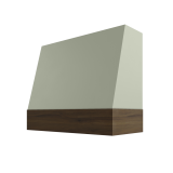 Image: WIL-3V3036 - Timeless Sage - Concord Angled Wood Range Hood with Walnut Stained Apron - 30"W x 36"H