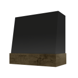 Image: WIL-3V3036 - Black Shaker - Concord Angled Wood Range Hood with Walnut Stained Apron - 30"W x 36"H