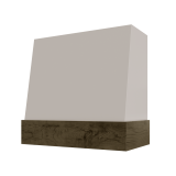 Image: WIL-3V3036 - Feather Gray - Concord Angled Wood Range Hood with Walnut Stained Apron - 30"W x 36"H