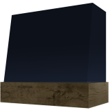 Image: WIL-3V3036 - Navy Shaker - Concord Angled Wood Range Hood with Walnut Stained Apron - 30"W x 36"H