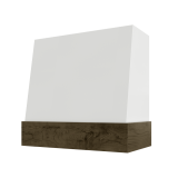 Image: WIL-3V3036 - Timeless White - Concord Angled Wood Range Hood with Walnut Stained Apron - 30"W x 36"H
