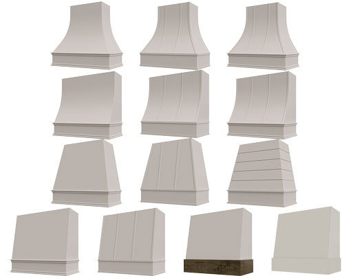 Image: Feather Gray Wood Range Hoods Ready to Assemble Kitchen Cabinets