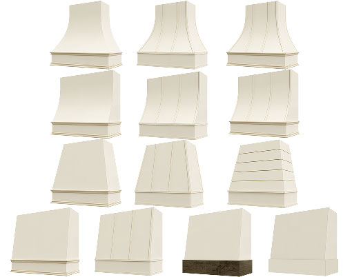 Image: Heirloom Antique Wood Range Hoods Ready to Assemble Kitchen Cabinets