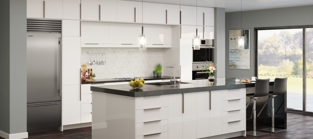 High Gloss White Kitchen Cabinets