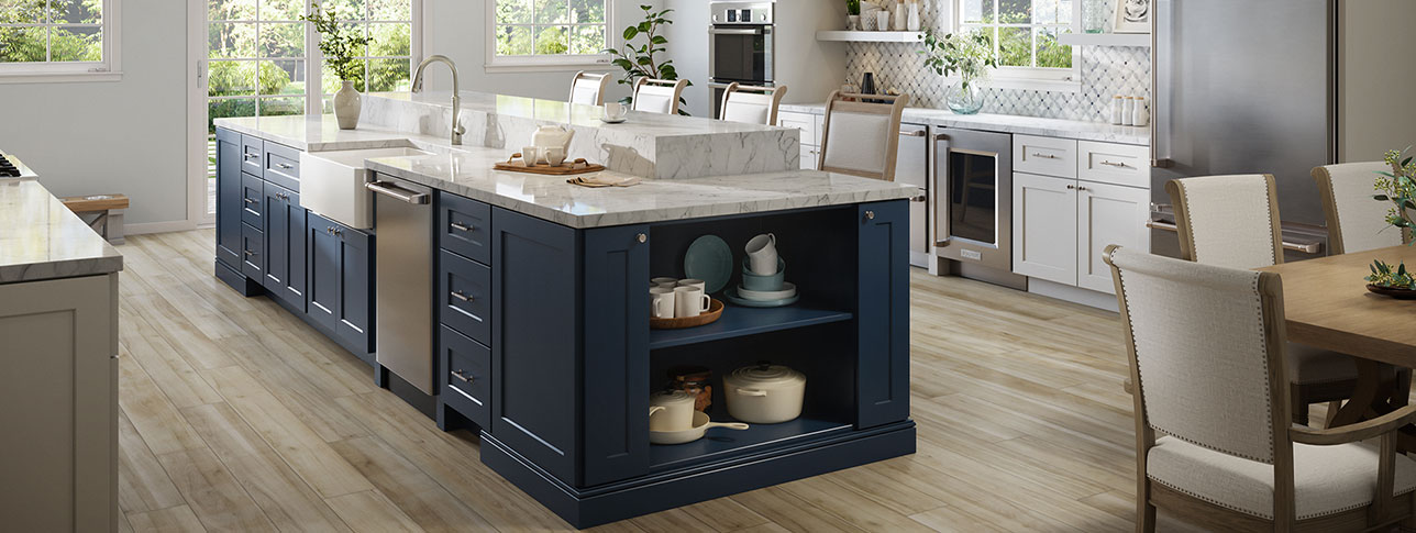Navy Shaker Kitchen Cabinets