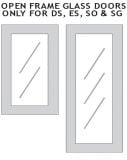 WM3318 - Palermo Gray - Open Frame Glass Door Textured Glass - 33" x 18" x 3/4"