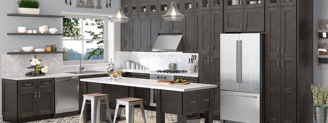 Platinum Gray Shaker Kitchen Cabinets