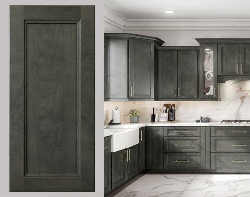 Sicilian Slate Rich Gray Stain with Detailed Transitional Styling.