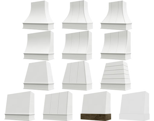 Image: Timeless White Wood Range Hoods Ready to Assemble Kitchen Cabinets