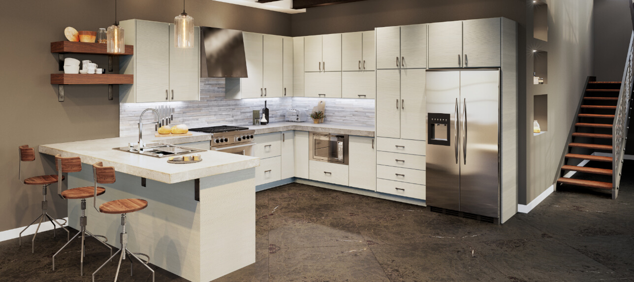 Sicilian White Pine Kitchen Cabinets