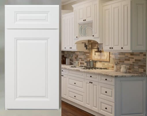 Stellar White Our Perfect White, Classic Raised Panel Cabinets!