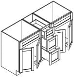 FA6021D - Blanco Modern - Vanity Sink Base -  4 Door, 3 Drawer, 2 Dummy Face Drawers