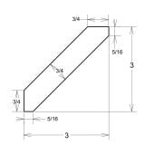 LACM8 - Moonlit Mist - Large Angle Crown Moulding - 96"W x 3"H x 3"D
