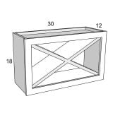 WXR3018 - Moonlit Mist - Wine X Rack Wall Cabinet Kit - 30"W x 18"H x 12"D
