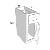 B12 - Feather Gray - Base Cabinet - 12"W x 34-1/2"H x 24"D -1D-1DR-1S