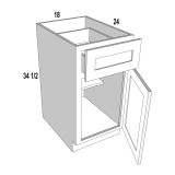 B18 - Stellar White - Base Cabinet - 18"W x 34-1/2"H x 24"D -1D-1DR-1S