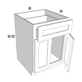 B24 - Moonlit Mist - Base Cabinet - 24"W x 34-1/2"H x 24"D -2D-1DR-1S