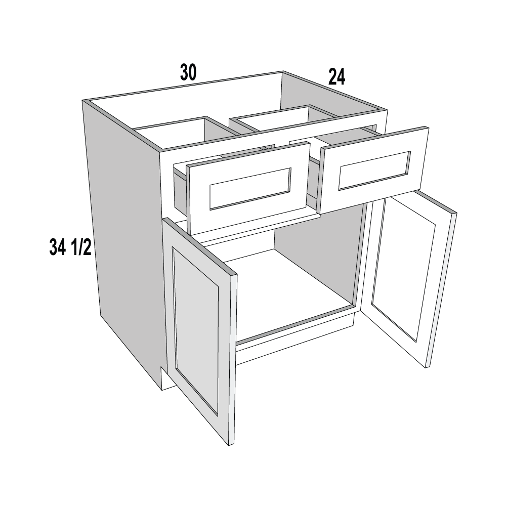 Double Door Drawer Base Cabinet