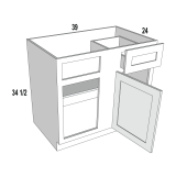 Base Blind  Corner 39 Wide Espresso Shaker