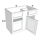 Base Blind Corner 42 Wide Espresso Shaker