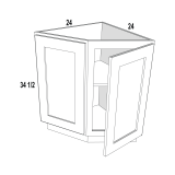BEC24 - Espresso Shaker - Angle End Base Cabinet - 24"W x 34 1/2"H x 24"D
