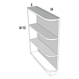 Reversible Base Open Shelf 9Wx34 1/2Hx24D Espresso Shaker