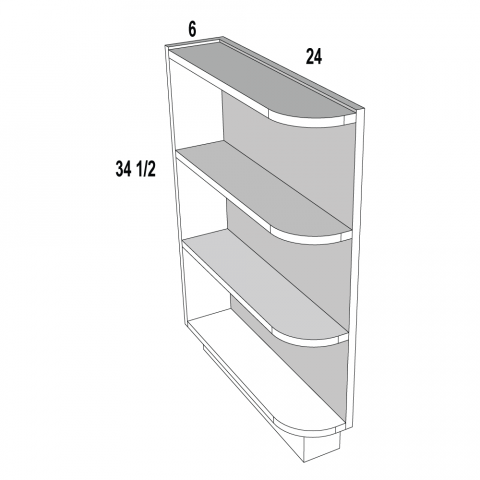 Reversible Base Open Shelf 9Wx34 1/2Hx24D Verona White