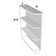 Reversible Base Open Shelf 9Wx34 1/2Hx24D Verona White
