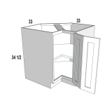 BER33 - Moonlit Mist - Base Easy Reach Cabinet - 33''W x 34-1/2''H x 24''D -1D-1S