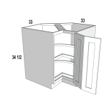 LSB33 - Moonlit Mist - Base Easy Reach Cabinet with Two Lazy Susan Trays