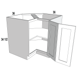 BER36 - Moonlit Mist - Base Easy Reach Cabinet - 36''W x 34-1/2''H x 24''D -1D-1S