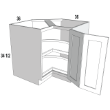 LSB36 - Moonlit Mist - Base Easy Reach Cabinet with Two Lazy Susan Trays