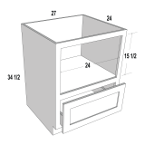 Microwave Base 27Wx34 1/2H x24D Espresso Shaker