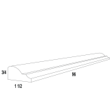 CR8 - Chocolate Merlot - Chair Rail Molding - 1-1/2"W x 3/4"H x 96"L