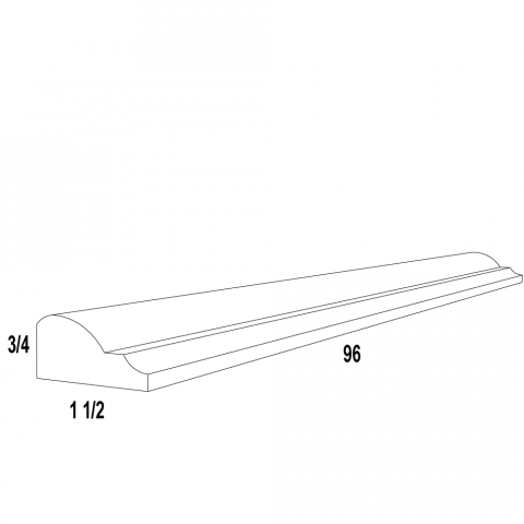 CR8 - Cinnamon Spice - Chair Rail Molding - 1-1/2"W x 3/4"H x 96"L