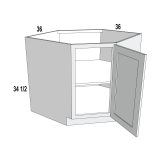 Diag Crn Base 36Wx34 1/2H x24D Espresso Shaker
