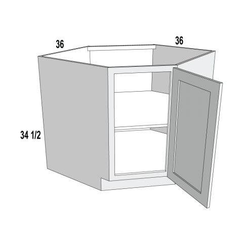 Diag Crn Base 36Wx34 1/2H x24D Espresso Shaker
