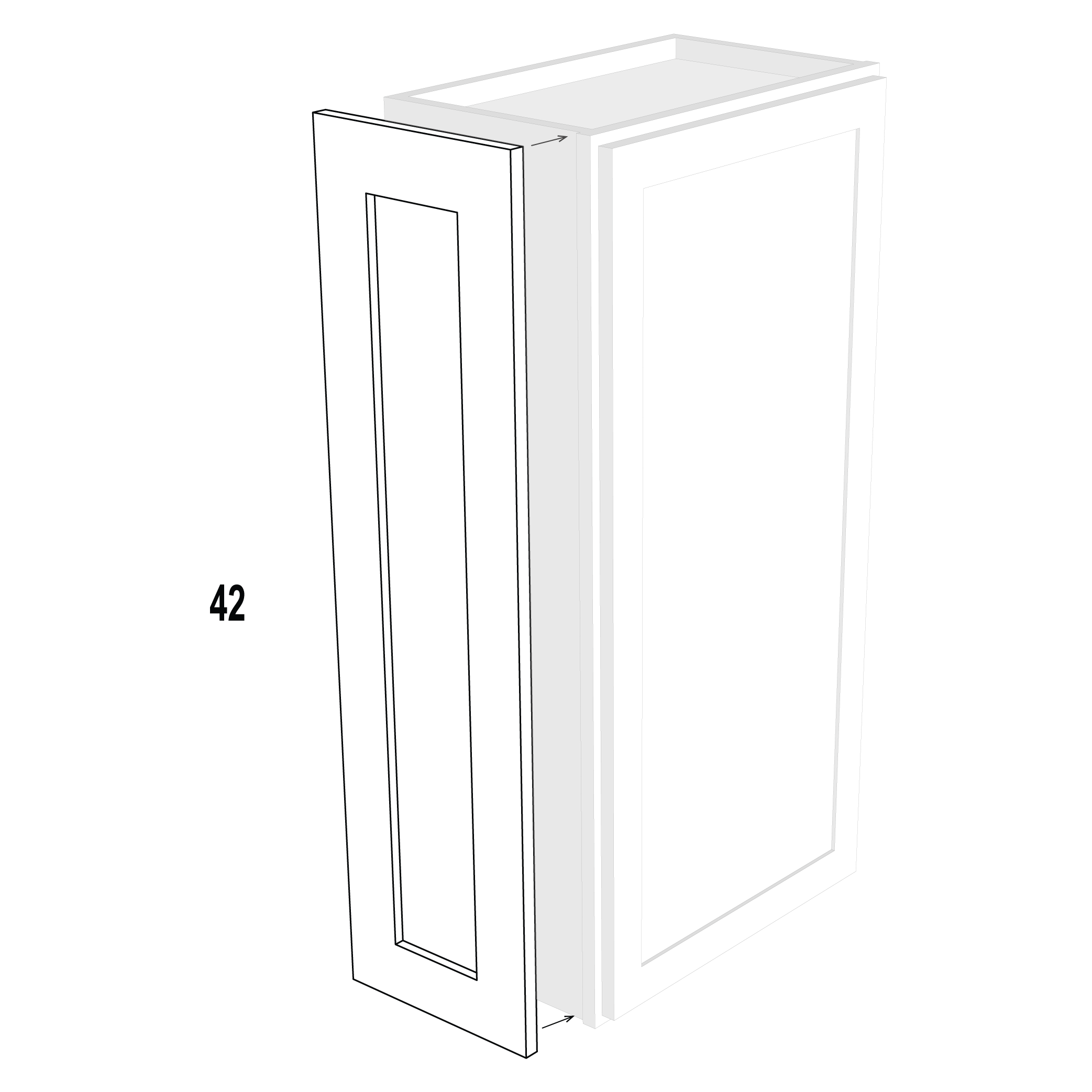 3/4" Wall Decor Panel 12Wx42H Espresso Shaker RTA Kitchen