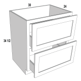 2 Dwr Base 30Wx34 1/2H x24D Espresso Shaker