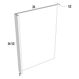DWR3 - Moonlit Mist - 3/4" Dishwasher Panel 24Wx34-1/2Hx3