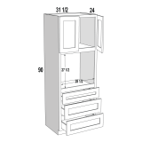 Oven Cabinet 31.5Wx90Hx24D Espresso Shaker