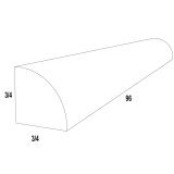 QRM8 - Chocolate Merlot - Quarter Round Molding - 3/4"W x 3/4"H x 96"L