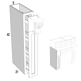 Hearth Cabinet Pullout 9Wx42Hx21D Espresso Shaker