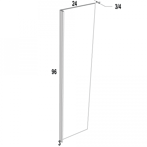 Fridge Panel 27Wx96Hx3W Caspian Shaker